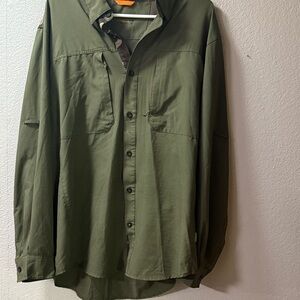 Olive Green Long Sleeve Men's Shirt